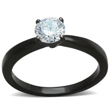 Load image into Gallery viewer, TK2013 - IP Black(Ion Plating) Stainless Steel Ring with AAA Grade CZ  in Clear