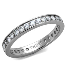 Load image into Gallery viewer, TK2343 - High polished (no plating) Stainless Steel Ring with AAA Grade CZ  in Clear