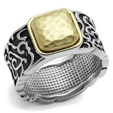 Load image into Gallery viewer, TK2509 - Two-Tone IP Gold (Ion Plating) Stainless Steel Ring with Epoxy  in Jet