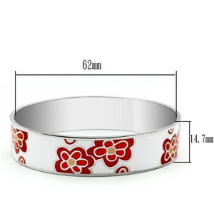 TK288 - High polished (no plating) Stainless Steel Bangle with Epoxy  in No Stone