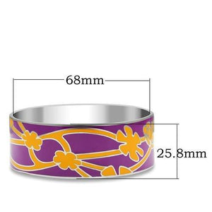 TK290 - High polished (no plating) Stainless Steel Bangle with Epoxy  in No Stone