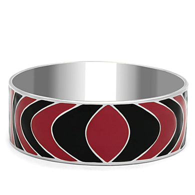 TK293 - High polished (no plating) Stainless Steel Bangle with Epoxy  in Multi Color