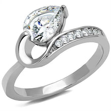 Load image into Gallery viewer, TK3022 - High polished (no plating) Stainless Steel Ring with AAA Grade CZ  in Clear