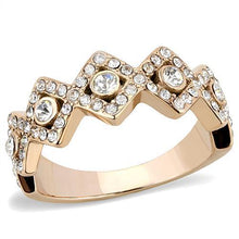 Load image into Gallery viewer, TK3237 - IP Rose Gold(Ion Plating) Stainless Steel Ring with Top Grade Crystal  in Clear