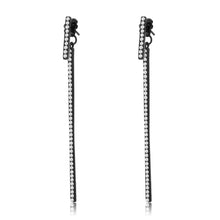 Load image into Gallery viewer, TK3470 - IP Black(Ion Plating) Stainless Steel Earrings with Top Grade Crystal  in Clear