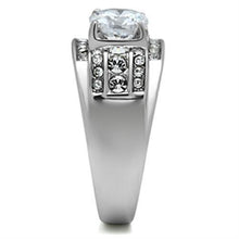Load image into Gallery viewer, TK352 - High polished (no plating) Stainless Steel Ring with AAA Grade CZ  in Clear