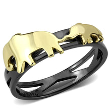 Load image into Gallery viewer, TK3582 - IP Gold+ IP Black (Ion Plating) Stainless Steel Ring with No Stone