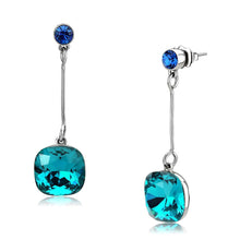 Load image into Gallery viewer, TK3646 - High polished (no plating) Stainless Steel Earrings with Top Grade Crystal  in Blue Zircon