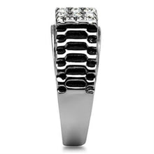 Load image into Gallery viewer, TK368 - High polished (no plating) Stainless Steel Ring with Top Grade Crystal  in Clear