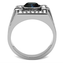 Load image into Gallery viewer, TK369 - High polished (no plating) Stainless Steel Ring with Top Grade Crystal  in Montana