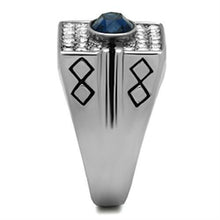 Load image into Gallery viewer, TK369 - High polished (no plating) Stainless Steel Ring with Top Grade Crystal  in Montana