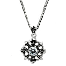 Load image into Gallery viewer, TK454 - High polished (no plating) Stainless Steel Chain Pendant with AAA Grade CZ  in Clear