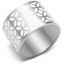 Load image into Gallery viewer, TK677 - High polished (no plating) Stainless Steel Ring with Epoxy  in White