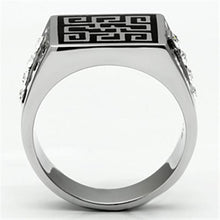 Load image into Gallery viewer, TK703 - High polished (no plating) Stainless Steel Ring with Top Grade Crystal  in Clear