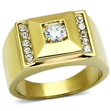 Load image into Gallery viewer, TK732 - IP Gold(Ion Plating) Stainless Steel Ring with AAA Grade CZ  in Clear