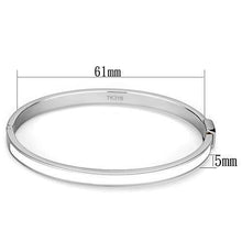 Load image into Gallery viewer, TK740 - High polished (no plating) Stainless Steel Bangle with Epoxy  in White