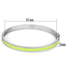 Load image into Gallery viewer, TK746 - High polished (no plating) Stainless Steel Bangle with Epoxy  in Apple Green color