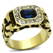 Load image into Gallery viewer, TK756 - Two-Tone IP Gold (Ion Plating) Stainless Steel Ring with Top Grade Crystal  in Montana
