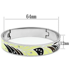 Load image into Gallery viewer, TK780 - High polished (no plating) Stainless Steel Bangle with Top Grade Crystal  in Clear