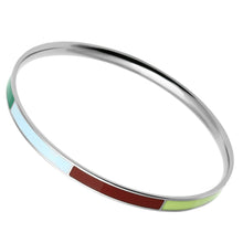 Load image into Gallery viewer, TK783 - High polished (no plating) Stainless Steel Bangle with Epoxy  in Multi Color