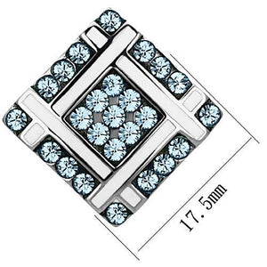 TK850 - High polished (no plating) Stainless Steel Earrings with Top Grade Crystal  in Sea Blue
