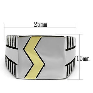 TK950 - Two-Tone IP Gold (Ion Plating) Stainless Steel Ring with Epoxy  in Jet