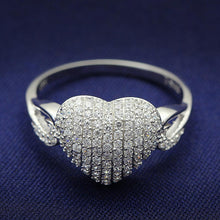 Load image into Gallery viewer, TS017 - Rhodium 925 Sterling Silver Ring with AAA Grade CZ  in Clear