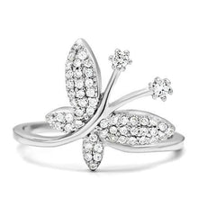 Load image into Gallery viewer, TS021 - Rhodium 925 Sterling Silver Ring with AAA Grade CZ  in Clear