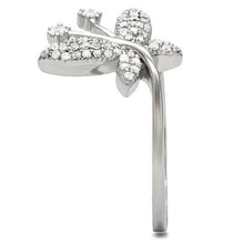 Load image into Gallery viewer, TS021 - Rhodium 925 Sterling Silver Ring with AAA Grade CZ  in Clear