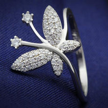 Load image into Gallery viewer, TS021 - Rhodium 925 Sterling Silver Ring with AAA Grade CZ  in Clear