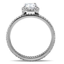 Load image into Gallery viewer, TS028 - Rhodium 925 Sterling Silver Ring with AAA Grade CZ  in Clear