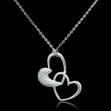 Load image into Gallery viewer, TS036 - Rhodium 925 Sterling Silver Chain Pendant with AAA Grade CZ  in Clear