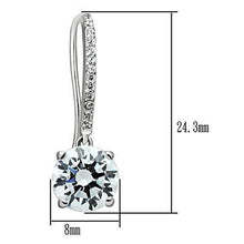 Load image into Gallery viewer, TS052 - Rhodium 925 Sterling Silver Earrings with AAA Grade CZ  in Clear