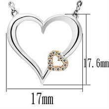 Load image into Gallery viewer, TS061 - Rose Gold + Rhodium 925 Sterling Silver Necklace with AAA Grade CZ  in Clear