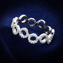 Load image into Gallery viewer, TS139 - Rhodium 925 Sterling Silver Ring with AAA Grade CZ  in Clear