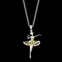 Load image into Gallery viewer, TS156 - Gold+Rhodium 925 Sterling Silver Chain Pendant with AAA Grade CZ  in Topaz