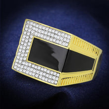 Load image into Gallery viewer, TS245 - Gold+Rhodium 925 Sterling Silver Ring with AAA Grade CZ  in Clear