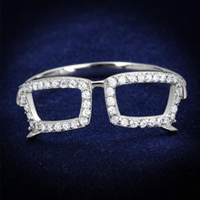 Load image into Gallery viewer, TS306 - Rhodium 925 Sterling Silver Ring with AAA Grade CZ  in Clear