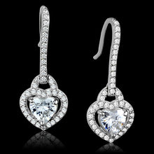 Load image into Gallery viewer, TS439 - Rhodium 925 Sterling Silver Earrings with AAA Grade CZ  in Clear