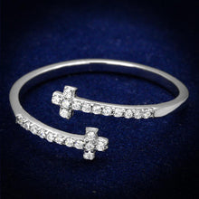 Load image into Gallery viewer, TS463 - Rhodium 925 Sterling Silver Ring with AAA Grade CZ  in Clear