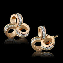 Load image into Gallery viewer, TS513 - Rose Gold + Rhodium 925 Sterling Silver Earrings with AAA Grade CZ  in Clear