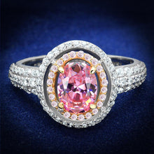 Load image into Gallery viewer, TS543 - Rose Gold + Rhodium 925 Sterling Silver Ring with AAA Grade CZ  in Rose