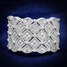 Load image into Gallery viewer, TS546 - Rhodium 925 Sterling Silver Ring with AAA Grade CZ  in Clear