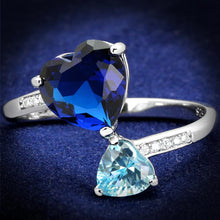 Load image into Gallery viewer, TS554 - Rhodium 925 Sterling Silver Ring with Synthetic Synthetic Glass in Montana
