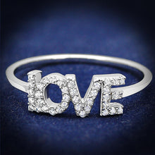 Load image into Gallery viewer, TS580 - Rhodium 925 Sterling Silver Ring with AAA Grade CZ  in Clear