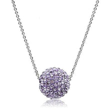 Load image into Gallery viewer, VL056 - Rhodium Brass Chain Pendant with Top Grade Crystal  in Light Amethyst