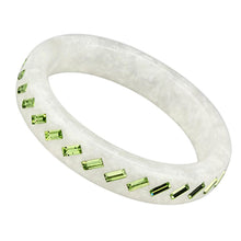 Load image into Gallery viewer, VL093 -  Resin Bangle with Top Grade Crystal  in Peridot