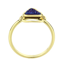 Load image into Gallery viewer, 3W1726 - Flash Gold+E-coating Brass Ring with Druzy in Capri Blue