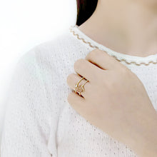 Load image into Gallery viewer, 3W1727 - Flash Gold+E-coating Brass Ring with Druzy in Rose Gold