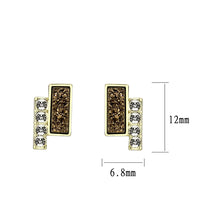Load image into Gallery viewer, 3W1729E - Flash Gold+E-coating Brass Earring with Druzy in Multi Color